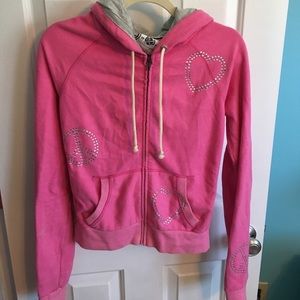 Pink Victoria's Secret Zip Up Hoodie with sequins